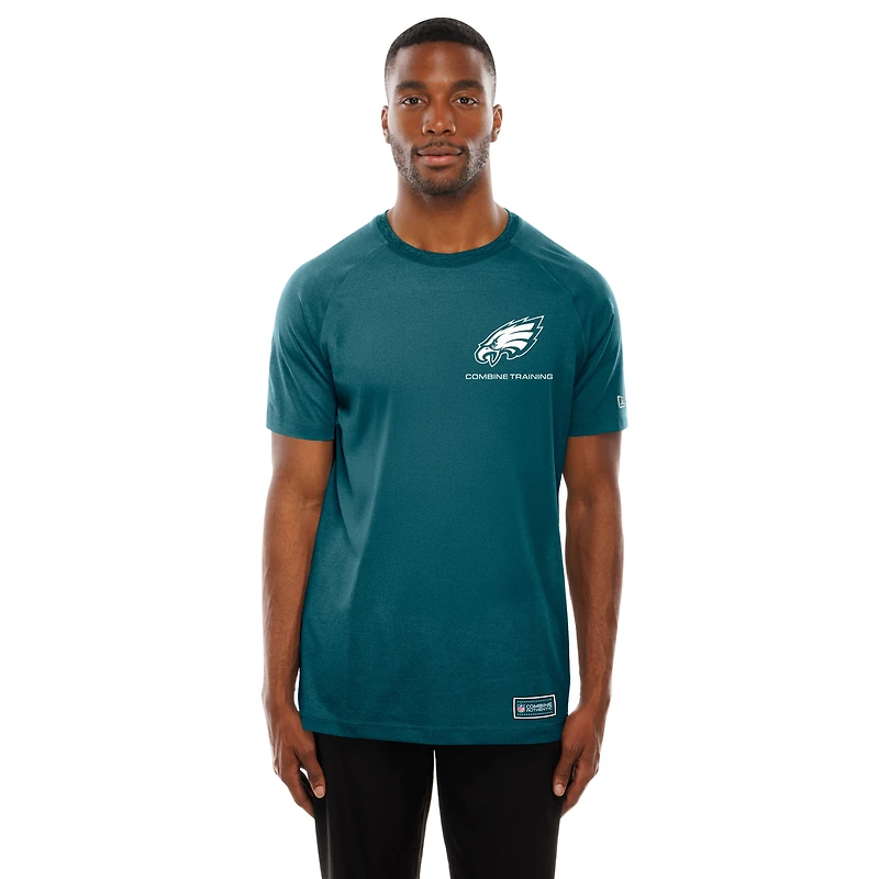 T-shirt réfléchissant fonctionnel pour homme New Era, vert nuit, Philadelphia Eagles