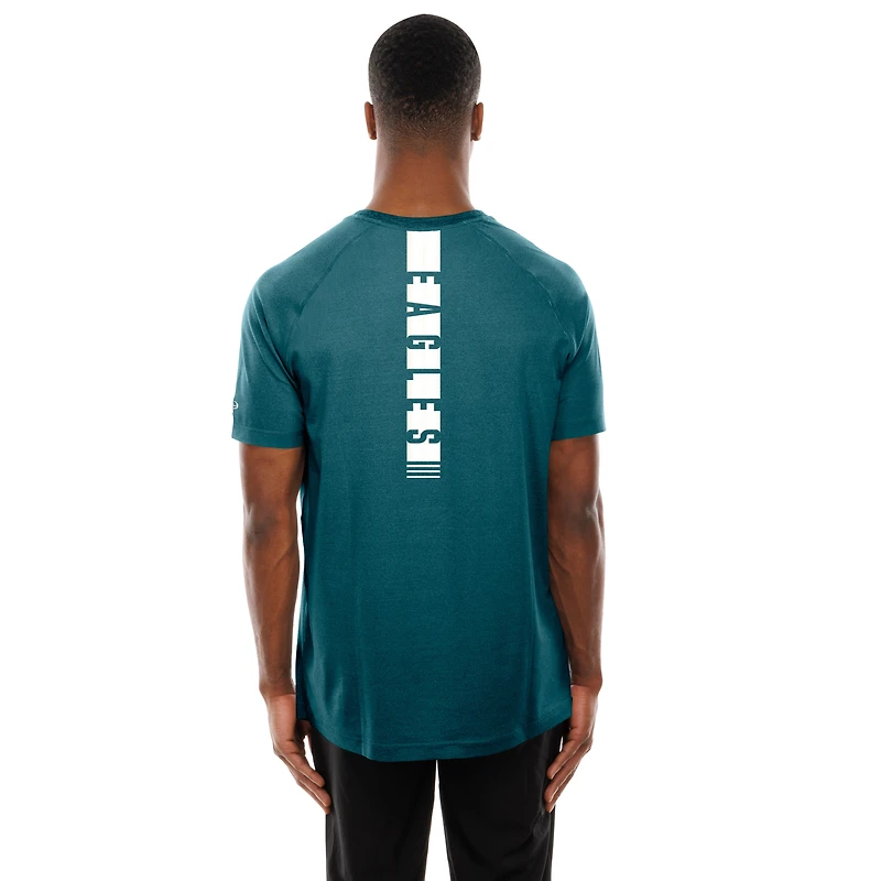 T-shirt réfléchissant fonctionnel pour homme New Era, vert nuit, Philadelphia Eagles
