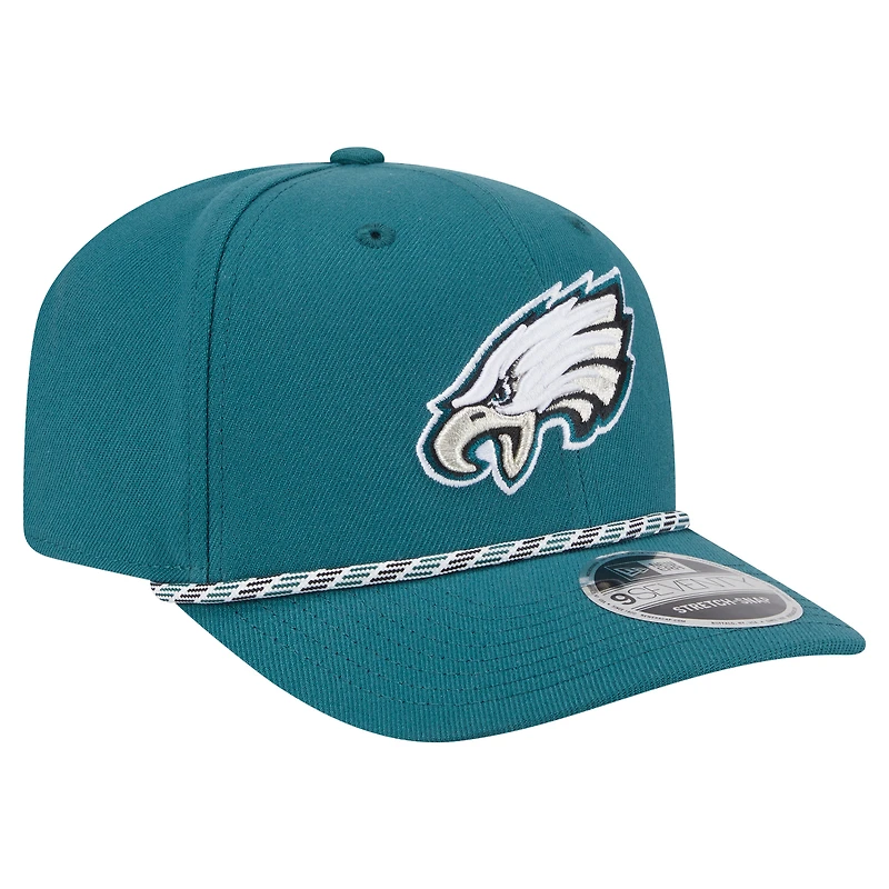 Casquette extensible à boutons-pression 9SEVENTY Gameday Multi Rope de New Era pour homme, vert nuit, Philadelphia Eagles