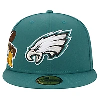 Men's New Era  Midnight Green Philadelphia Eagles Group Chat 59FIFTY Fitted Hat