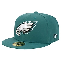 Casquette ajustée 59FIFTY pour homme New Era, vert nuit, Philadelphia Eagles Group Chat