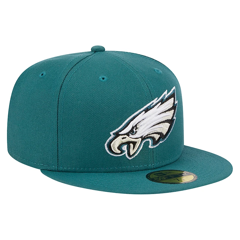 Casquette ajustée 59FIFTY Main vert nuit des Eagles de Philadelphie New Era pour hommes