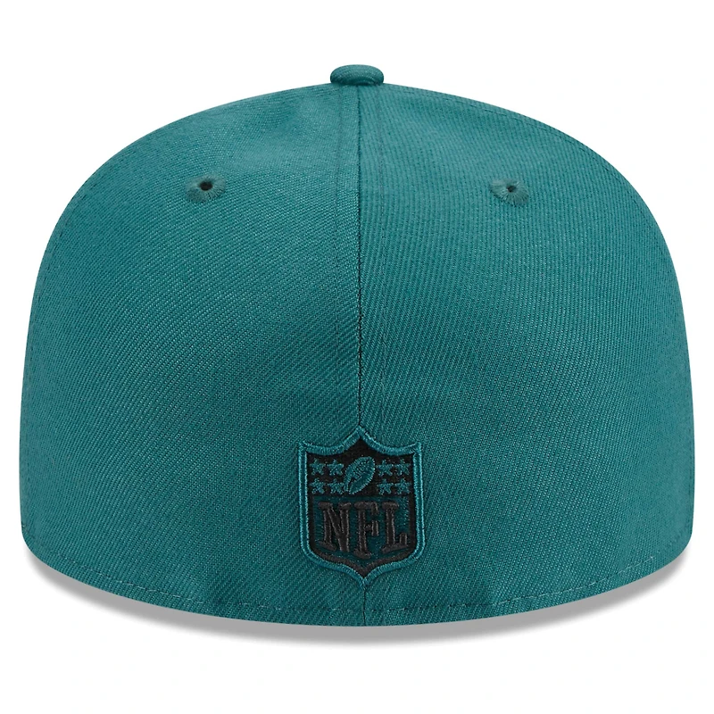 Casquette ajustée 59FIFTY New Era pour hommes des Philadelphia Eagles Main Patch vert nuit