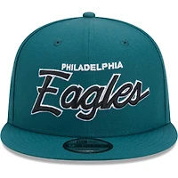 Men's New Era Midnight Green Philadelphia Eagles Main Script 9FIFTY Snapback Hat