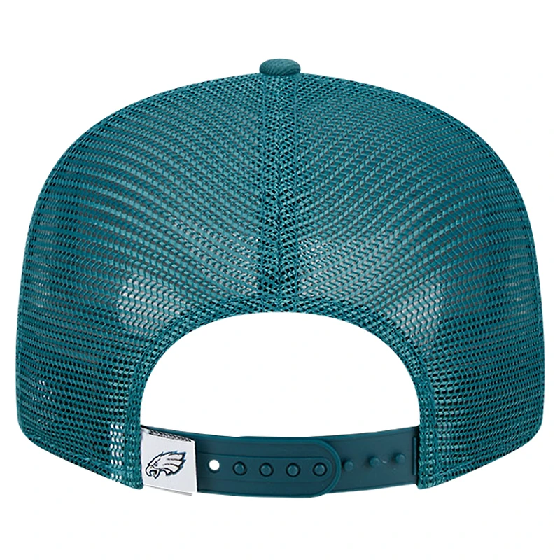 Casquette Snapback 9FIFTY Main Trucker des Philadelphia Eagles New Era vert nuit pour hommes