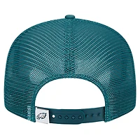 Casquette Snapback 9FIFTY Main Trucker des Philadelphia Eagles New Era vert nuit pour hommes