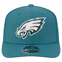 Men's New Era Midnight Green Philadelphia Eagles Main Trucker 9SEVENTY Stretch-Snap Hat