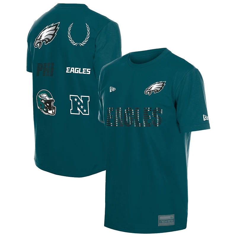 T-shirt de match New Era vert nuit pour homme, Philadelphia Eagles