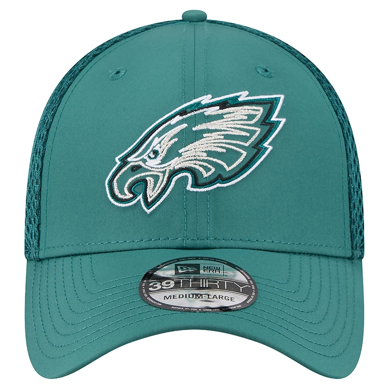 Casquette 39THIRTY Flex Outline des Philadelphia Eagles de New Era pour homme, vert nuit