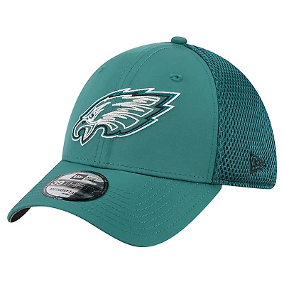 Casquette 39THIRTY Flex Outline des Philadelphia Eagles de New Era pour homme, vert nuit