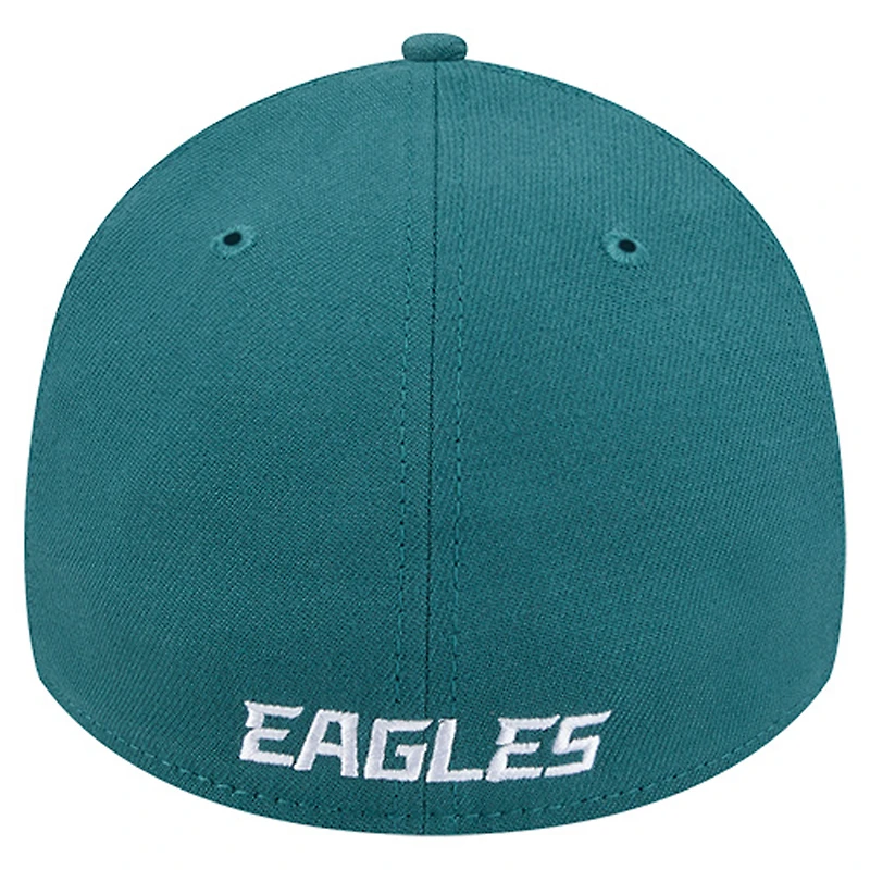 Men's New Era Midnight Green Philadelphia Eagles Overlap Logo 39THIRTY Stretch Fit Hat