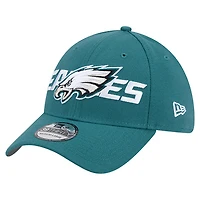 Casquette extensible 39THIRTY pour homme New Era vert nuit avec logo superposé des Philadelphia Eagles