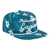 Men's New Era  Midnight Green Philadelphia Eagles Palm Print A-Frame 9FIFTY Snapback Hat