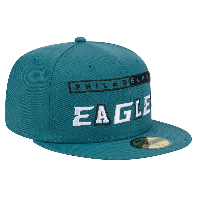 Casquette ajustée Ransom 59FIFTY pour homme New Era Midnight Green Philadelphia Eagles