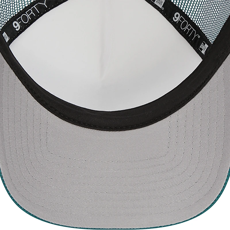 Casquette réglable 9FORTY Stacked A-Frame Trucker 9FORTY vert nuit des Philadelphia Eagles pour hommes