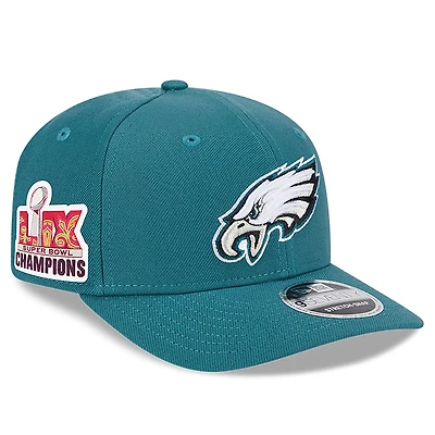 Men's New Era  Midnight Green Philadelphia Eagles Super Bowl LIX Champions Side Patch 9SEVENTY Adjustable Hat