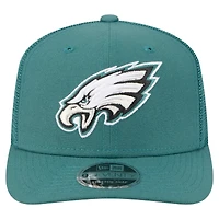 Casquette ajustable extensible à boutons-pression New Era 9SEVENTY pour homme, vert nuit, collection équipe des Philadelphia Eagles