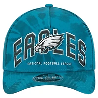 Men's New Era Midnight Green Philadelphia Eagles Tie Dye Fade 9Forty M-Crown A-Frame Adjustable Hat