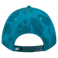 Men's New Era Midnight Green Philadelphia Eagles Tie Dye Fade 9Forty M-Crown A-Frame Adjustable Hat