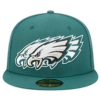 Casquette ajustée New Era Tri-Hit 59FIFTY verte des Philadelphia Eagles pour homme