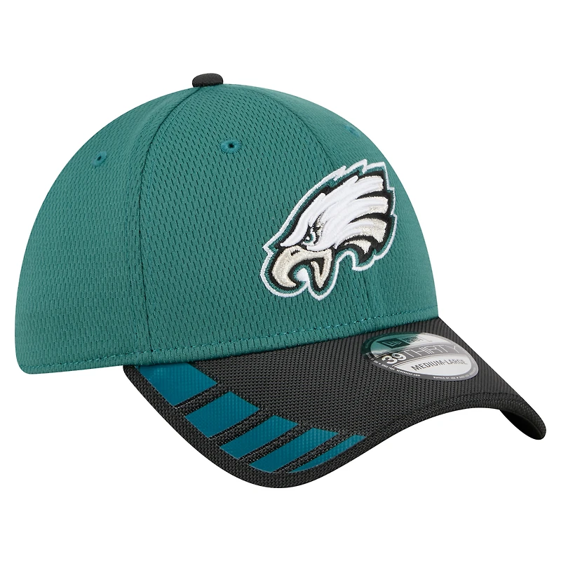 Casquette New Era 39THIRTY Flex vert nuit pour homme des Philadelphia Eagles