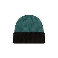 Bonnet en tricot gaufré à revers Kelly Green Philadelphia Eagles de New Era pour homme