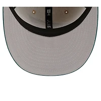 Men's New Era  Natural/Midnight Green Philadelphia Eagles Pre-Curved Twine 59FIFTY Fitted Hat