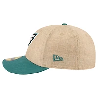Men's New Era  Natural/Midnight Green Philadelphia Eagles Pre-Curved Twine 59FIFTY Fitted Hat