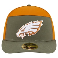 Men's New Era Olive/Brown Philadelphia Eagles Two-Tone Color Pack Split Panel 59FIFTY Fitted Hat