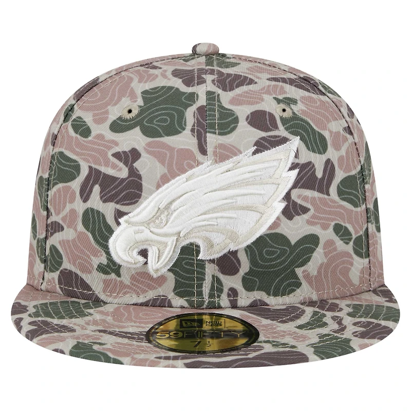 Casquette ajustée 59FIFTY Geo Camo des Philadelphia Eagles de New Era pour homme