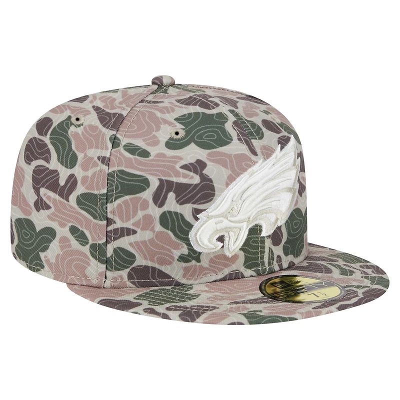 Casquette ajustée 59FIFTY Geo Camo des Philadelphia Eagles de New Era pour homme