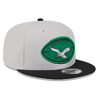 Casquette Snapback 9FIFTY Sideline Historic 2024 Philadelphia Eagles New Era Stone/Black pour homme