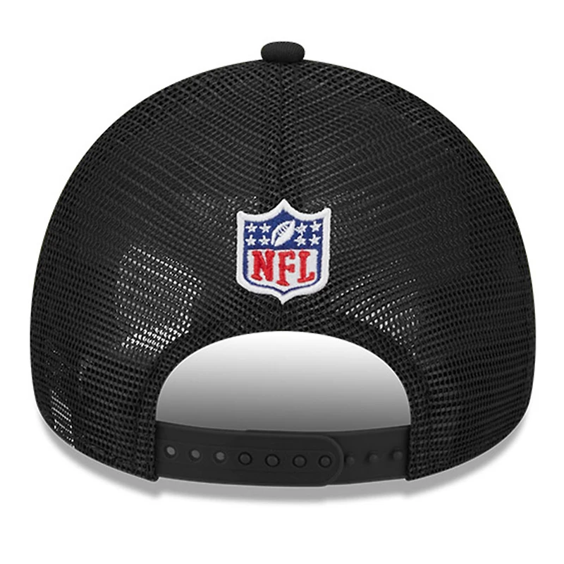 Men's New Era Stone/Black Philadelphia Eagles 2024 Sideline Historic 9FORTY A-Frame Trucker Adjustable Hat