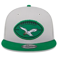 Men's New Era Stone/Kelly Green Philadelphia Eagles 2024 Sideline Historic 9FIFTY Snapback Hat