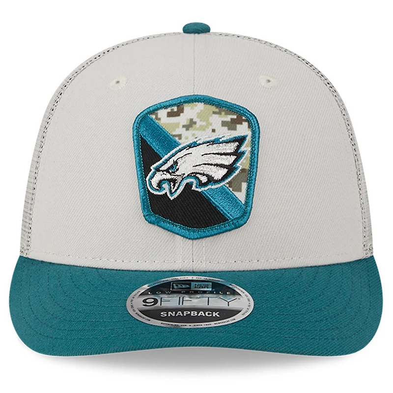 Casquette ajustée 59FIFTY Low Profile 59FIFTY des Philadelphia Eagles 2023 Salute To Service New Era pour hommes