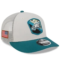 Men's New Era Stone/Midnight Green Philadelphia Eagles 2023 Salute To Service Low Profile 59FIFTY Fitted Hat