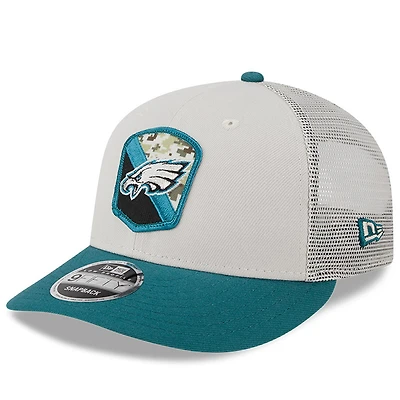 Men's New Era Stone/Midnight Green Philadelphia Eagles 2023 Salute To Service Low Profile 59FIFTY Fitted Hat