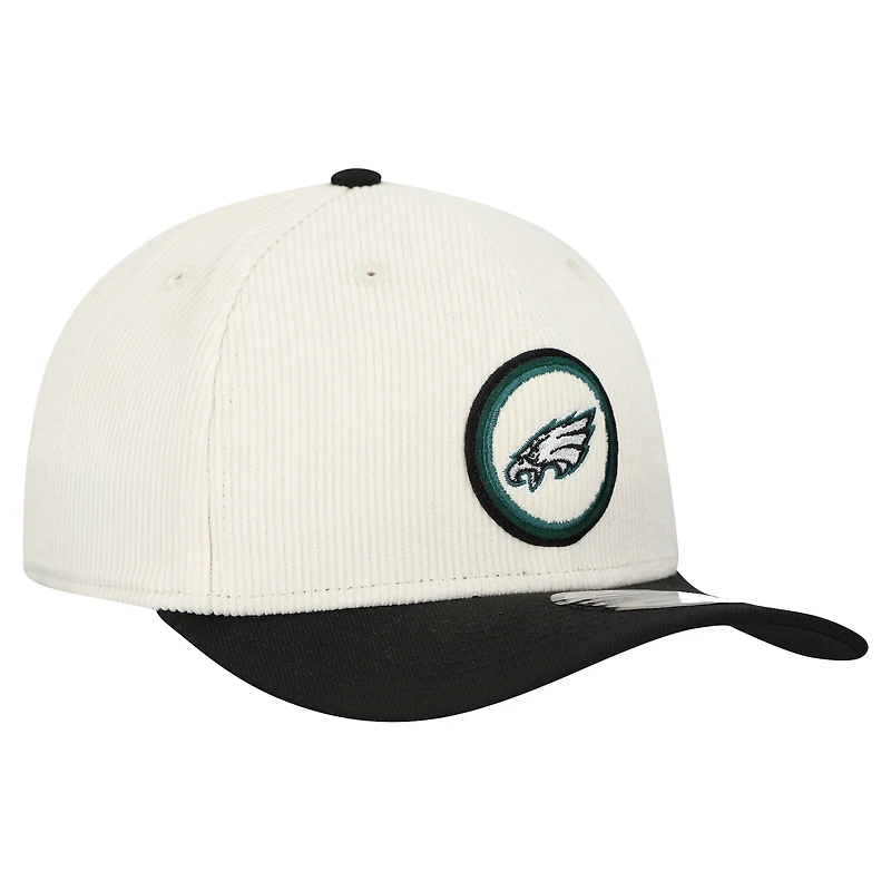 Men's New Era  Stone Philadelphia Eagles  Loyal Corduroy 9SEVENTY Adjustable Hat