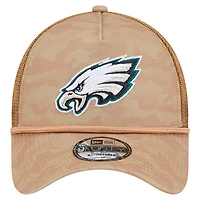 Casquette ajustable 9FORTY pour homme New Era, motif camouflage blé des Philadelphia Eagles, couleur tan