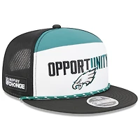 Casquette snapback New Era blanche et noire Philadelphia Eagles 2025 Inspire Change pour homme