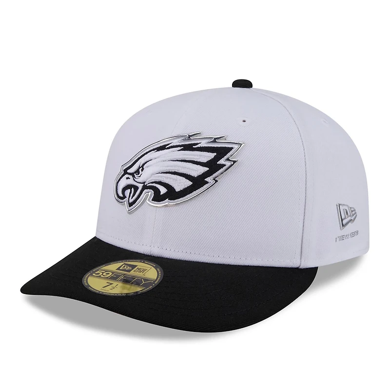 Men's New Era White/Black Philadelphia Eagles 2026 NFL Draft Pre-Curved 59FIFTY Fitted Hat