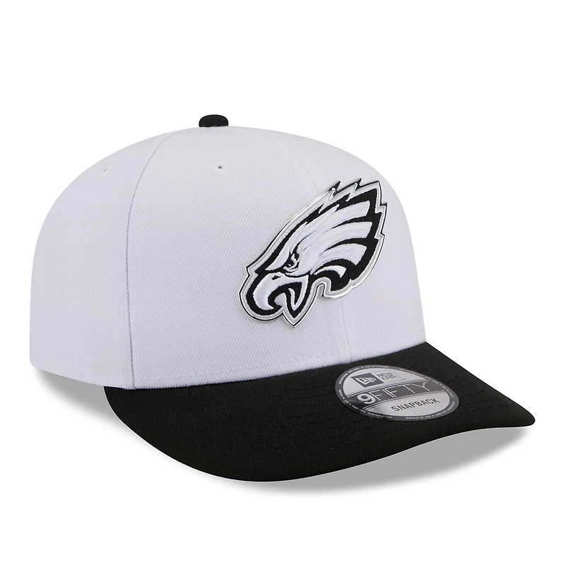 Men's New Era White/Black Philadelphia Eagles 2026 NFL Draft Pre-Curved 9FIFTY Snapback Hat