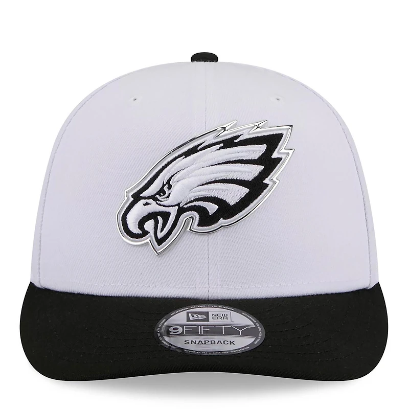 Men's New Era  White/Black Philadelphia Eagles 2026 NFL Draft Pre-Curved 9FIFTY Snapback Hat