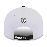 Men's New Era  White/Black Philadelphia Eagles 2026 NFL Draft Pre-Curved 9FIFTY Snapback Hat