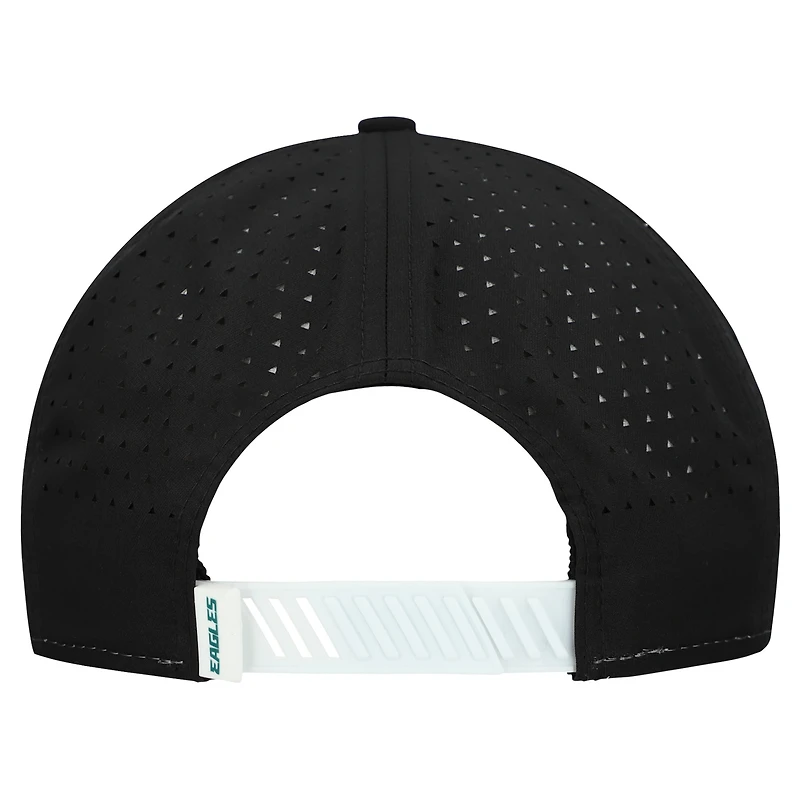 Men's New Era  White/Black Philadelphia Eagles Established Patch 9SEVENTY Adjustable Hat