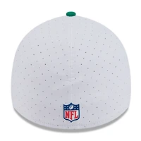 Men's New Era  White/Kelly Green Philadelphia Eagles 2025 NFL Training Camp Throwback Logo 39THIRTY Flex Hat