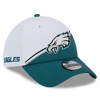 Men's New Era White/Midnight Green Philadelphia Eagles 2023 Sideline 39THIRTY Flex Hat