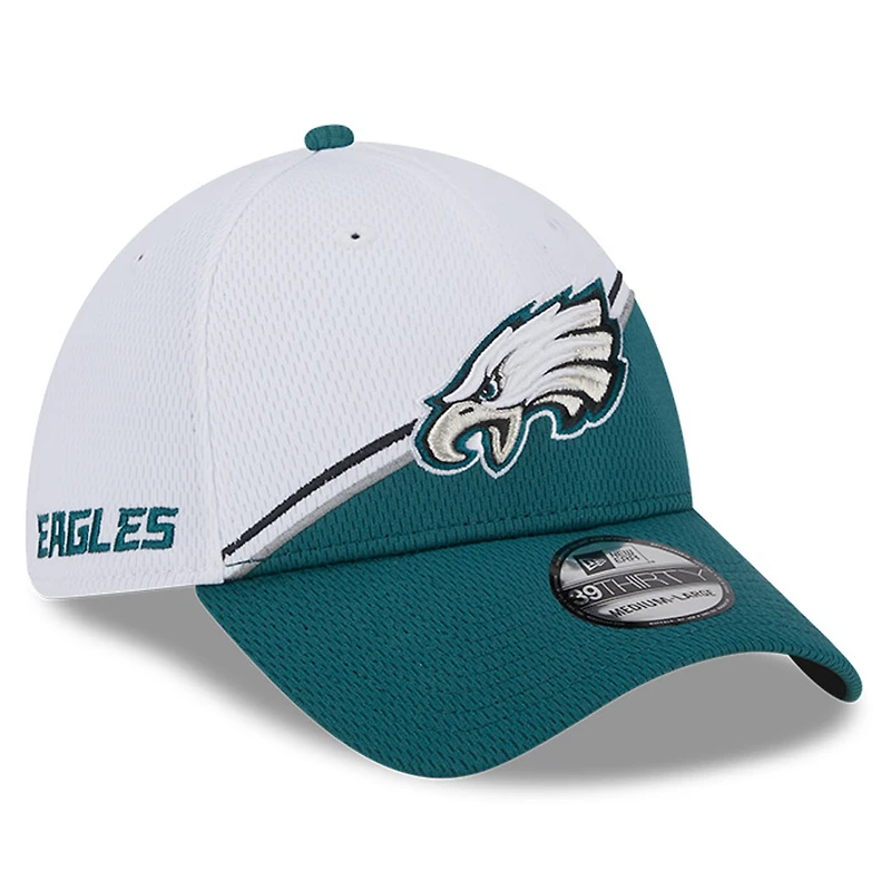 Men's New Era White/Midnight Green Philadelphia Eagles 2023 Sideline 39THIRTY Flex Hat
