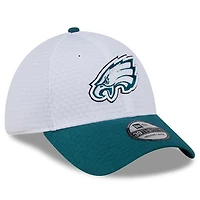 Men's New Era White/Midnight Green Philadelphia Eagles 2024 NFL Training Camp 39THIRTY Flex Hat