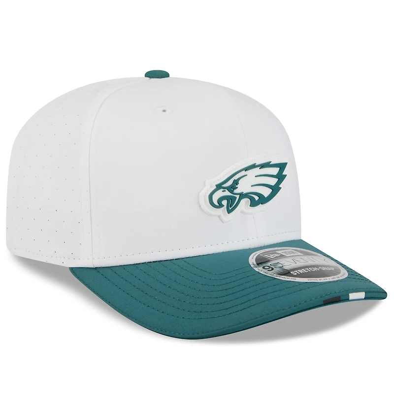 Men's New Era  White/Midnight Green Philadelphia Eagles 2025 NFL Training Camp 9SEVENTY Adjustable Hat
